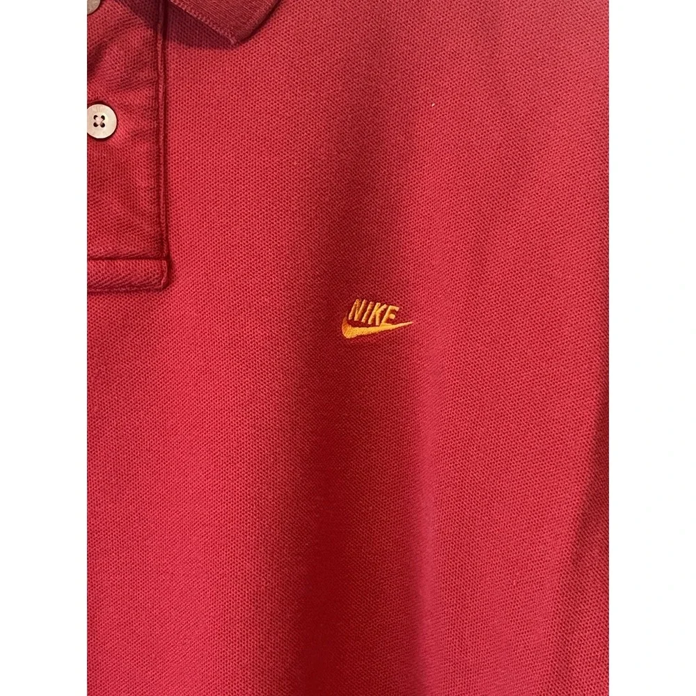 Nike Mens XL‎ Red Short Sleeve Cotton Pique Polo Shirt Embroidered Logo Sporty
